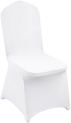 VEVOR 30 Pcs Flat-Front Chair Covers Polyester Spandex Chair Cover Stretch Slipcovers, Wedding, Holiday, Banquet, Party, Celebration, Dining,White by VEVOR