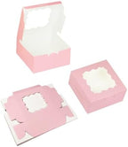 Bakepacker Pink Cookie Boxes With Window 6x6x3 inches 240pcs - Image 4