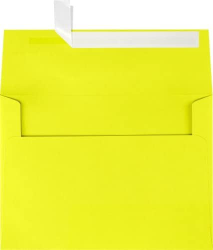 LUXPAPER A7 Invitation Envelopes for 5 x 7 Cards in 80 lb. Citrus, Printable Envelopes for Invitations, w/Peel and Press Seal, 250 Pack, Envelope Size 5 1/4 x 7 1/4 (Yellow-Green) by LUXPaper