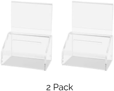 Marketing Holders 2 Pack 5" x 7" Coin Donation Container with Header Sign Holder Suggestion Bin or Piggy Bank Clear Acrylic Countertop Ballot Box - Image 5