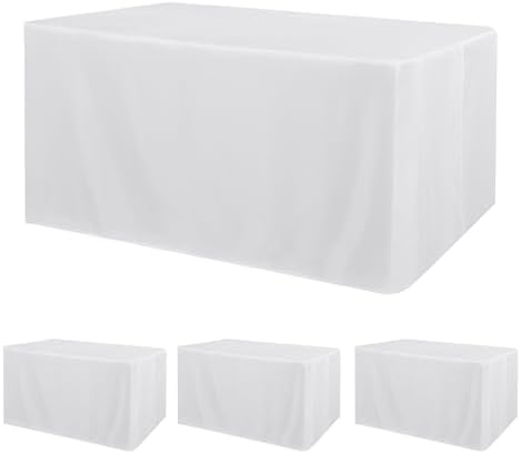 Obstal 4 Pack Table Clothes for 4 Foot Rectangle Tables, White by Obstal