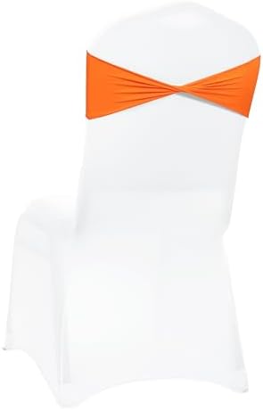 MDS Pack of 200 Spandex Chair Sashes Without Slider Buckles – Orange - Image 5