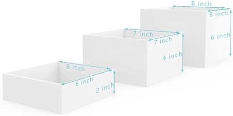 PecMuikee Buffet Risers, Food Risers for Buffet Table, Display Stand Shelf for Catering Dessert Collectibles Jewelry Figures Show, Acrylic Cube Display Nesting Risers with Hollow Bottoms 6PCS - Image 4