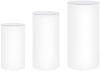 Cylinder Stands for Party 3Pcs, White Round Cylinder Pedestal Display Plinth Pillars,Round Reusable Dessert Display Tables ,Easy To Store for Wedding Party Decor 35.4''(L),29.5''(M),23.6''(S) - Image 3