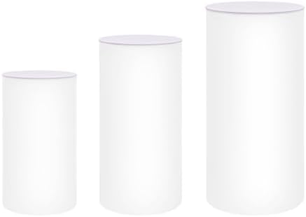 Cylinder Stands for Party 3Pcs, White Round Cylinder Pedestal Display Plinth Pillars,Round Reusable Dessert Display Tables ,Easy To Store for Wedding Party Decor 35.4''(L),29.5''(M),23.6''(S) - Image 3