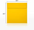 LUXPaper Square Invitation Envelopes | Peel & Press | 6 1/2" x 6 1/2" | Sunflower Yellow | 80lb. Text | 250 Qty - Image 3