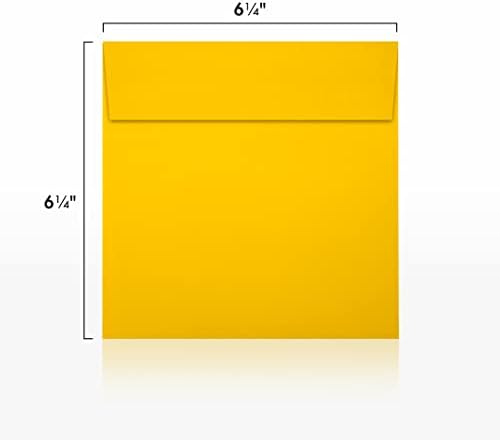 LUXPaper Square Invitation Envelopes | Peel & Press | 6 1/2" x 6 1/2" | Sunflower Yellow | 80lb. Text | 250 Qty - Image 3