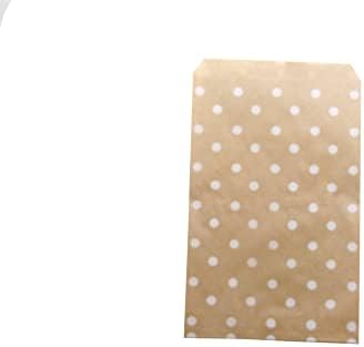 N'icePackaging 200 Qty 8.5" x 11" Decorative Flat Paper Gift Bags - White Polka-Dot on Brown Kraft Bags - For Sales/Treats/Parties Cookies/Gifts - Image 6