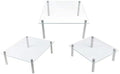 3 Pack Tempered Glass Cake Stands Set, 8 10 13 Inch Square Dessert Display by FESTLOVE