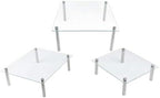 3 Pack Tempered Glass Cake Stands Set, 8 10 13 Inch Square Dessert Display by FESTLOVE