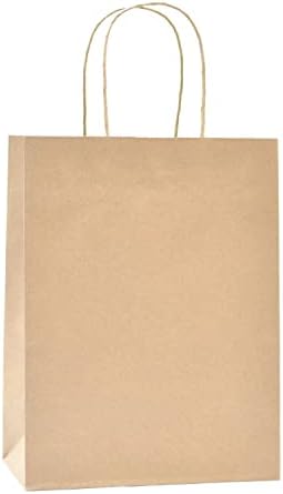 Nexmint Brown Gift Bags: 120 Pack Medium Paper Bags With Handle. Great Bags for Holidays, Graduation, Congratulations, Wedding, Birthday, Shopping, Party Favors, Treats, Goodies, Business Tchotchkes, Retail by Nexmint-GiftBagsMore