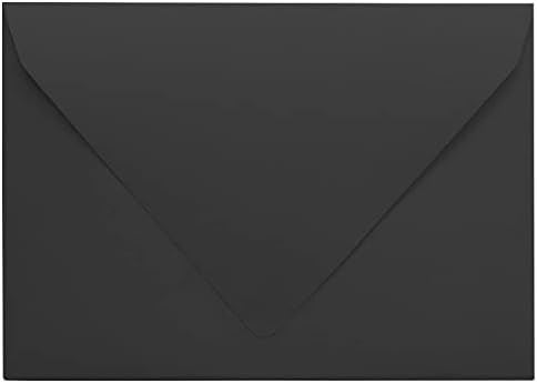Darling Souvenir A6 Black Invitation Envelopes (4 3/4 x 6 1/2) Euro V-Flap 80 LBS Self-Adhesive Perfect for Weddings, Birthday, Baby Shower,Greeting Cards -Packs & Colours Available by DarlingSouvenirMADEWITHLOVE