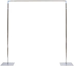 Wedding Arch Square Backdrop Stand Wedding Decorations Arch Party Ceremony Backdrop Stand Metal Stainless Steel Frame Wedding Arches for Ceremony Silver w/ Steel Base (3X3m/9.84X9.84ft) by TouSuaRSi