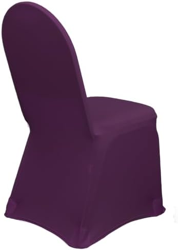 YOUR CHAIR COVERS - 100 Pack Stretch Spandex Banquet Chair Covers - Eggplant, Wedding Slip Covers, Premium Quality Chair Cover - Image 4