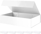 PACKHOME 6 Extra Large White Gift Boxes 17.5x11.3x4.3in with Magnetic Lids by PACKHOME