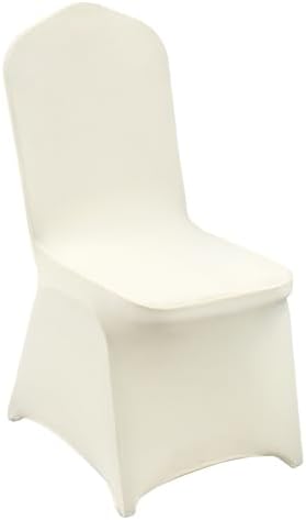 VEVOR Stretch Spandex Folding Chair Covers, Universal Fitted Chair Cover, Removable Washable Protective Slipcovers, for Wedding, Holiday, Banquet, Party, Celebration, Dining, 100PCS (Ivory/Beige) by VEVOR