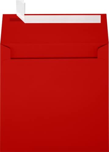 LUXPaper Square Invitation Envelopes | Peel & Press | 6 1/2" x 6 1/2" | Holiday Red | 60lb. Text | 500 Qty by LUXPaper