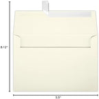 LUXPaper A8 Invitation Envelopes | Peel & Press | 5 1/2" x 8 1/8" | Natural Linen | 80lb. Text | 500 Qty - Image 4
