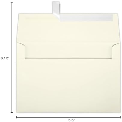 LUXPaper A8 Invitation Envelopes | Peel & Press | 5 1/2" x 8 1/8" | Natural Linen | 80lb. Text | 500 Qty - Image 4