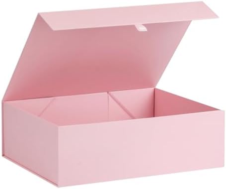 Extra Large Pink Gift Box 16.5x14x5.5 Inches,Gift Boxs for Presents with Lid Magnetic Closure Collapsible,Bridesmaid Proposal Box,Birthday, Christmas,for Clothes and Large Gifts by PLINJOY