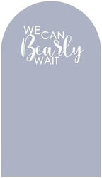 We Can Bearly Wait Theme Arch Backdrop Covers for Baby Shower Decorations Gray-Blue Arched Background Stand Fabric Cover Birthday Parties Supplies (4x7.2FT) - Image 2