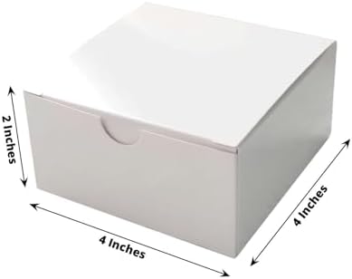 Efavormart 100 Pack 4"x4"x2" White Cake Favor Boxes, Versatile Sturdy Cardstock Candy Treat Gift Boxes for DIY Wedding and Event Decor - Image 3