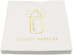 Celebrate It Cocktail Napkins – “POPPIN' BOTTLES” Gold Foil Baby Shower Napkins, White/Gold, 4.8" x 4.8", 24 Packs (480 Total) - Image 5