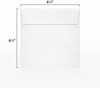 LUXPaper Square Invitation Envelopes | Peel & Press | 6 1/2" x 6 1/2" | Crystal Metallic | 80lb. Text | 250 Qty - Image 3