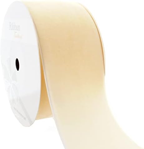 2" Velvet Ribbon Single Sided Soft Plush Luxury Craft Trim for Hair Bows Sewing Gift Wrapping Decorations Floral Arrangements and DIY Projects (Cream, 25 Yards) - Image 4