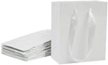 100 Pcs thick Kraft Paper Bags 5.25*8.5*3.25"，Small Shopping Bags with handles Bulk，Craft Gift Bags, Retail Bags, Recycled Bulk, Brown Paper Bags for Wedding，Packaging, Birthday Party，Business, Goody and Kraft Merchandise Bag (5.25x8.5x3.25inch, White) by PackagingtheFavoriteGifts