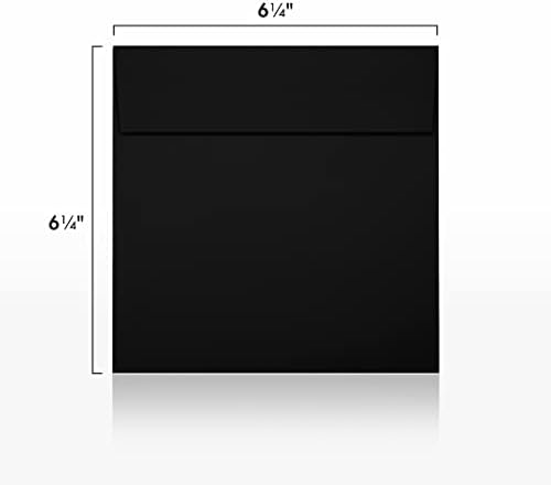 LUXPaper Square Invitation Envelopes | Peel & Press | 6 1/4" x 6 1/4" | Midnight Black | 80lb. Text | 250 Qty - Image 3
