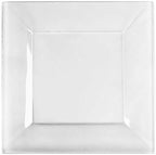 EcoQuality 9.5" inch Clear Square Plastic Plates - Disposable China Like Party Plates, Heavy Duty Salad Plates, Dessert Plate, Dinners, Dessert, Wedding, Serveware, Catering (100) by EcoQuality