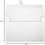 LUXPaper A8 Invitation Envelopes | Peel & Press | 5 1/2" x 8 1/8" | White Linen | 80lb. Text | 250 Qty - Image 4