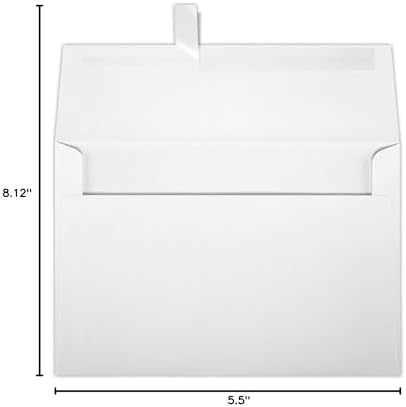 LUXPaper A8 Invitation Envelopes | Peel & Press | 5 1/2" x 8 1/8" | White Linen | 80lb. Text | 250 Qty - Image 4