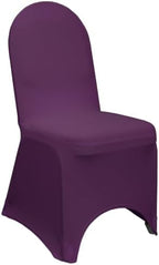 YOUR CHAIR COVERS - 6 Pack Eggplant Stretch Spandex Banquet Chair Covers - Wedding Slip Premium Quality Cover by YourChairCovers