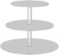 J JOYSAY Light Grey Print Acrylic Cupcake Stand 3 Tier Dessert Table Display Set Clear Cake Stands for Party Baby Shower Wedding Decorations Easy Assembly Donut Tower by J+JOYSAY