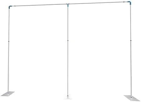 Wedding Arch Square Backdrop Stand Wedding Decorations Arch Party Ceremony Backdrop Stand Metal Stainless Steel Frame Wedding Arches for Ceremony Silver w/Steel Base (6X3m/19.69X9.84ft) by TouSuaRSi