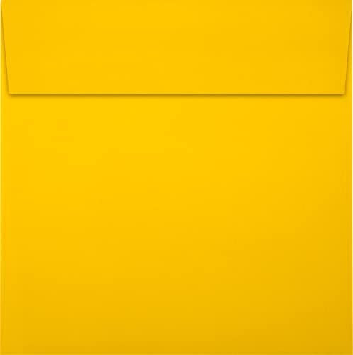 LUXPaper Square Invitation Envelopes | Peel & Press | 6 1/2" x 6 1/2" | Sunflower Yellow | 80lb. Text | 250 Qty - Image 2