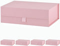 5 Pcs Pink Gift Box for Presents 10.8x7.5x3.5 Inches Magnetic Gift Boxes with Lid Luxury Gift Box for Rectangle Collapsible for Bridesmaid, Wedding, Birthday Gift Packging by PLINJOY