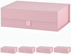 5 Pcs Pink Gift Box for Presents 10.8x7.5x3.5 Inches Magnetic Gift Boxes with Lid Luxury Gift Box for Rectangle Collapsible for Bridesmaid, Wedding, Birthday Gift Packging by PLINJOY