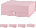 5 Pcs Pink Gift Box Large 13.5x11.8x4.7 Inches, Pink Gift Boxes for Presents with Magnetic Closure Lid, Luxury Gift Box Rectangle Collapsible Boxes for Gift Packaging by PLINJOY