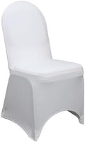 YOUR CHAIR COVERS - 50 Pack Stretch Spandex Banquet Chair Cover - White, Wedding Slip, Premium Quality by YourChairCovers
