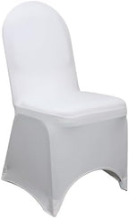 YOUR CHAIR COVERS - 6 Pack Stretch Spandex Banquet Chair Covers - White, Wedding Slip, Premium Quality by YourChairCovers