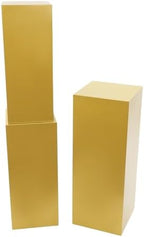 3PCS Square Gold Pedestal Stands for Party Metal Pedestal Display Stands Dessert Table Decoration Pillars Cake Pedestal Plant Stands for Party Birthday Wedding Props - Image 6