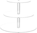 J JOYSAY White Pattern Acrylic Cupcake Stand 3 Tier Dessert Table Display Set Clear Cake Stands for Wedding Baby Shower Party Decorations Easy Assembly Donut Tower by J+JOYSAY