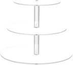 J JOYSAY White Pattern Acrylic Cupcake Stand 3 Tier Dessert Table Display Set Clear Cake Stands for Wedding Baby Shower Party Decorations Easy Assembly Donut Tower by J+JOYSAY