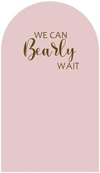 Pink Arch Backdrop Stand Covers for Parties We Can Bearly Wait Theme Arched Stretchy Fabric Cover Girls Baby Shower Birthday Party Decorations (3.3x6.6FT) - Image 2