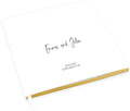 Andaz Press Personalized Wedding Guestbook with Gold Accents, Modern Custom Script White Guest Sign in Guest Registry 120 Pages 8.5 X 8.5 Memories Book for DIY, Scrapbook, Photo Album by AndazPress