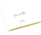 Andaz Press Personalized Wedding Guestbook with Gold Accents, Modern Custom Script White Guest Sign in Guest Registry 120 Pages 8.5 X 8.5 Memories Book for DIY, Scrapbook, Photo Album by AndazPress