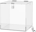 Marketing Holders 12 Inch Locking Ballot Box Clear Acrylic Square Cube Top Locking See Through Countertop Contests Entry or Suggestion Collection Bin by MarketingHolders